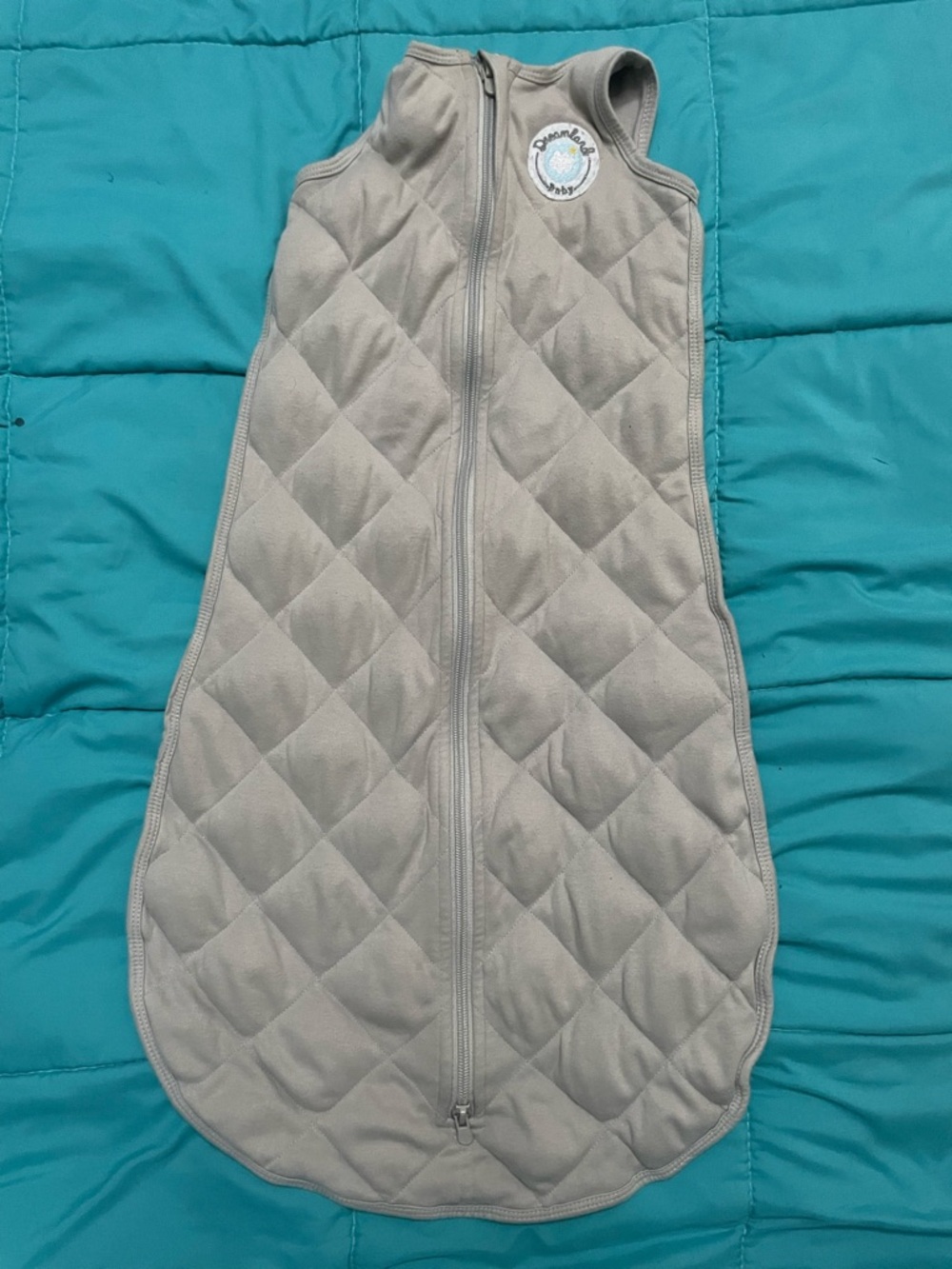 Quilted Weighted Baby Sleep Sack in Light Gray